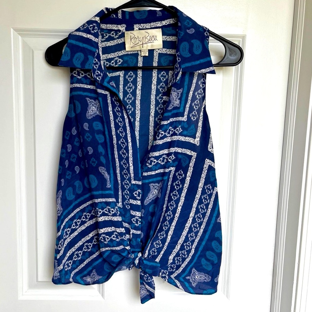 Rory Beca Sleeveless 100% Silk Shirt